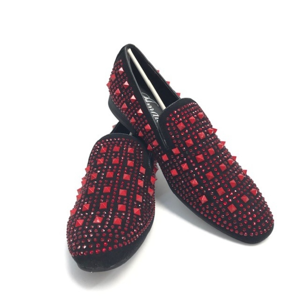 🎊HP🎊 Men's Amali Black Red Smoking Loafer Embellished